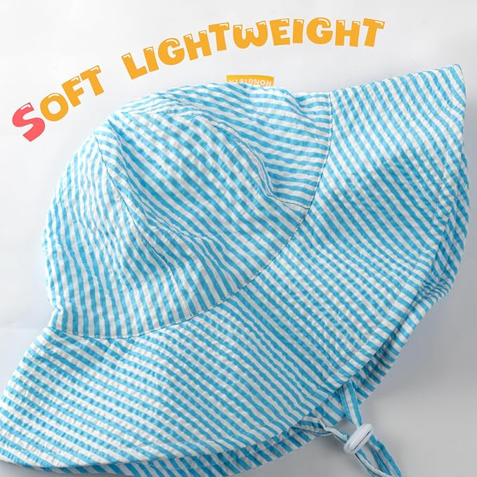 HONGTEYA Baby Sun Hat Wide Brim Adjustable Toddler Beach Bucket Hat | Soft - Image 5