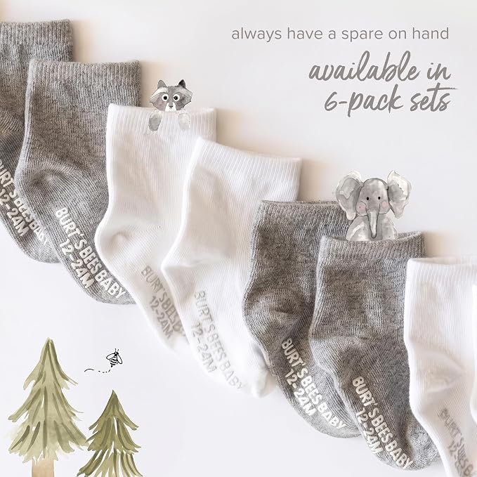 Burt's Bees Baby Organic Ankle & Crew Socks - Image 8