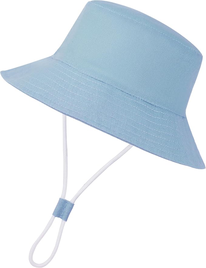 Baby Boy Sun Hat Toddler Bucket Beach Hat Girl UPF 50+ Cotton Linen - Image 2