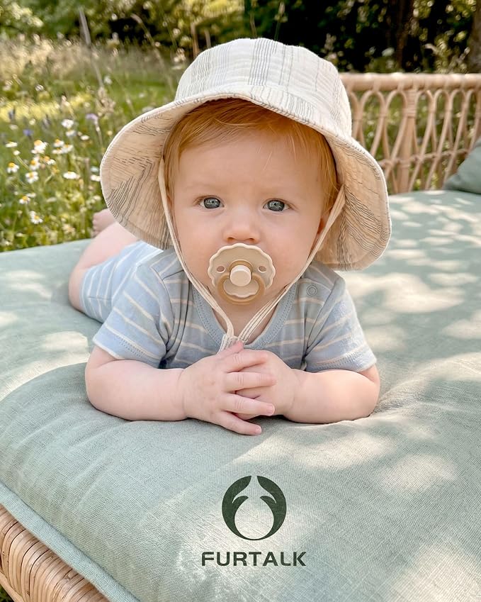 FURTALK Baby Sun Hat Muslin Cotton Toddler Bucket Hat - Image 3