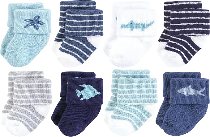 Hudson Baby Baby 8-pack Cotton Rich Newborn and Terry Socks by HudsonBaby