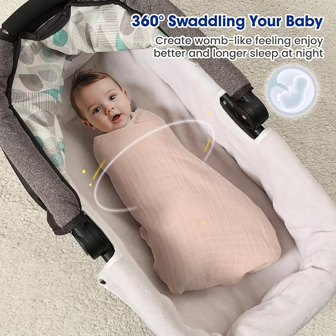 david's kids 4 Pack Baby Muslin Swaddle Blankets 47" x 47", 100% Cotton Swaddle - Image 6