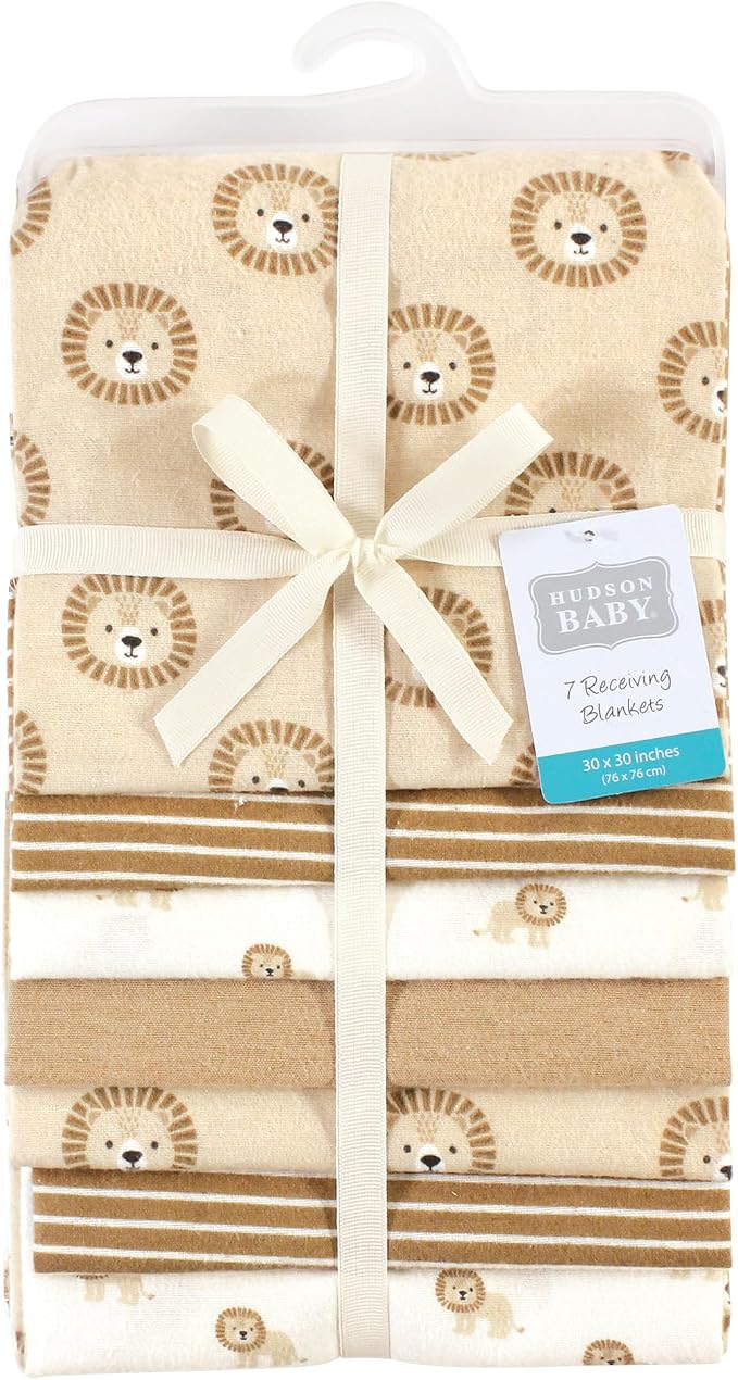 Little Treasure Hudson Baby Cotton Poly Flannel Receiving Blankets Multipack - Image 2