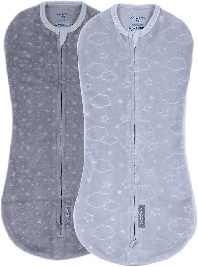 SwaddleMe by Ingenuity Compression Baby Swaddle Pod in Velboa, Two-Way Zipper by SwaddleMe%C2%AE