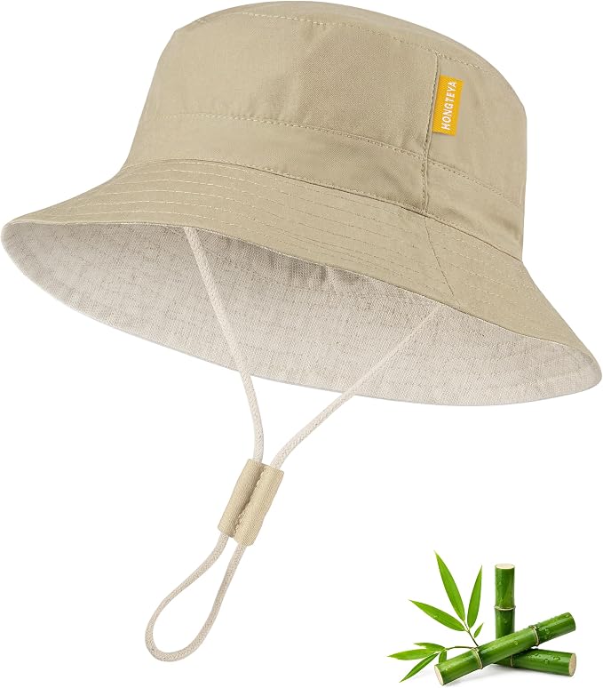 Baby Sun Hat for Toddler Kids Bamboo Rayon Bucket Hat Summer Beach Sun by HONGTEYA