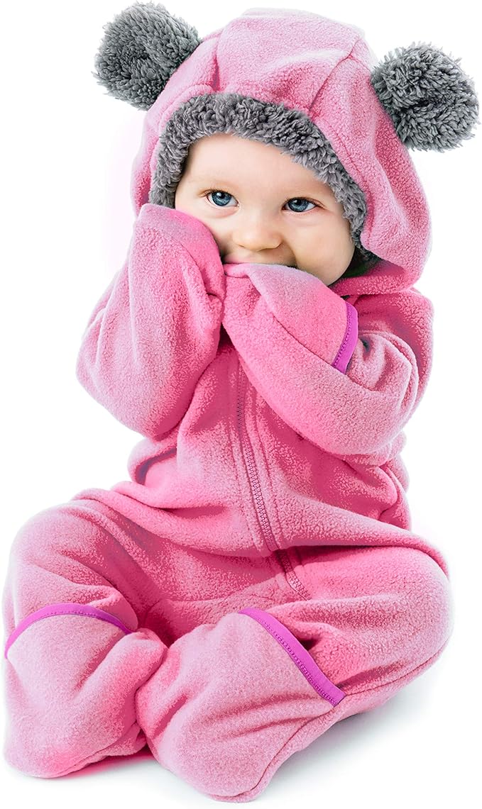 Cuddle Club Fleece Baby Bunting Bodysuit Hoodie, Newborn by CuddleClub