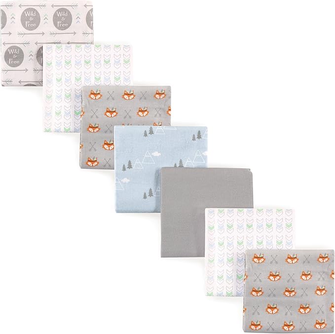 Luvable Friends Unisex Baby Cotton Flannel Receiving Blankets, Wild & Free - Image 2