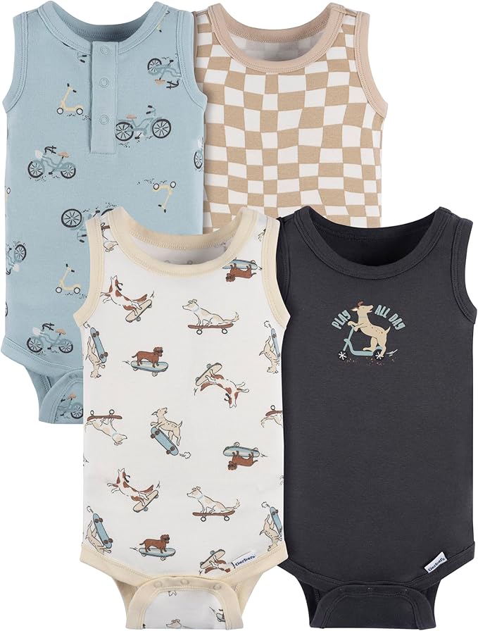 Gerber Baby Boys Multi-Pack Sleeveless Onesies Bodysuit by Gerber