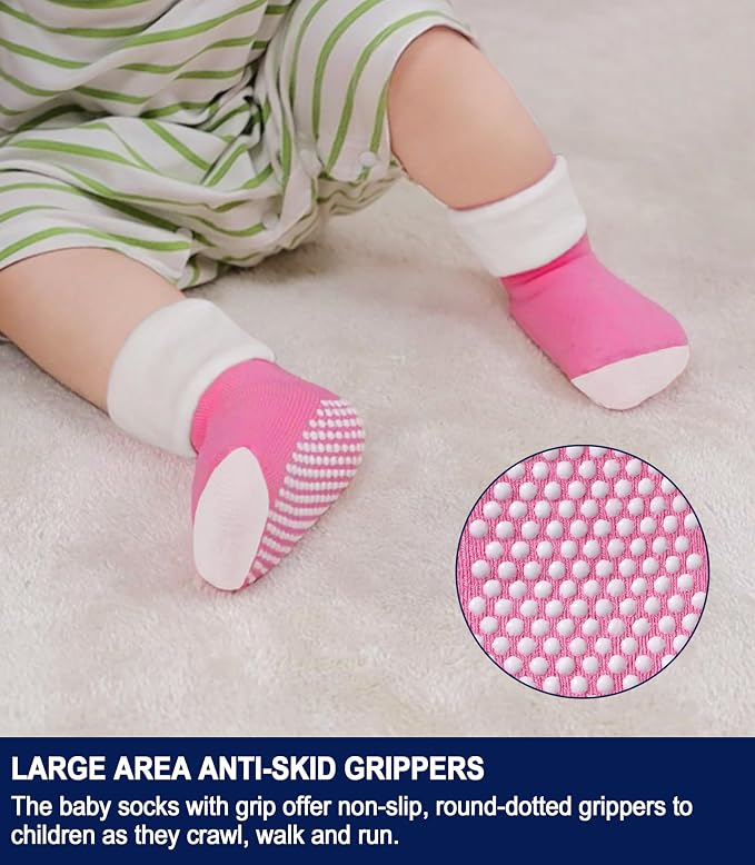 SDBING Baby Boys Girls Grips Socks Infant Toddlers Kids Non Slip Warm Thick - Image 2