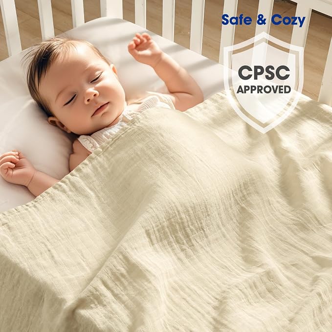 david's kids 4 Pack Baby Muslin Swaddle Blankets 47" x 47", 100% Cotton Swaddle - Image 5
