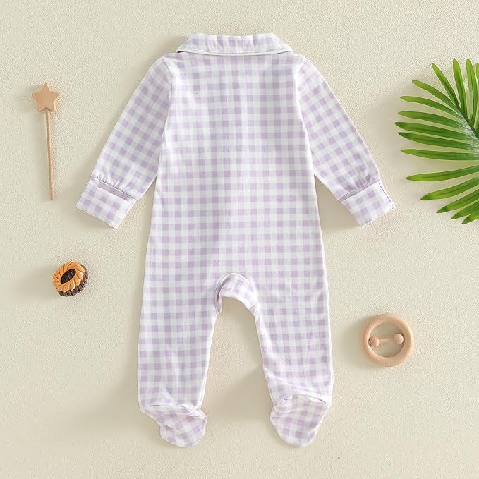 Seyurigaoka Newborn Baby Boy Girl Romper Long Sleeve Zipper Jumpsuit - Image 5