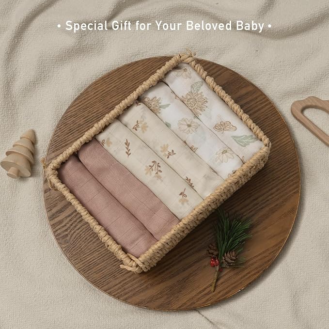 GLLQUEN BABY Receiving Blankets Muslin Swaddle Blanket - Image 8