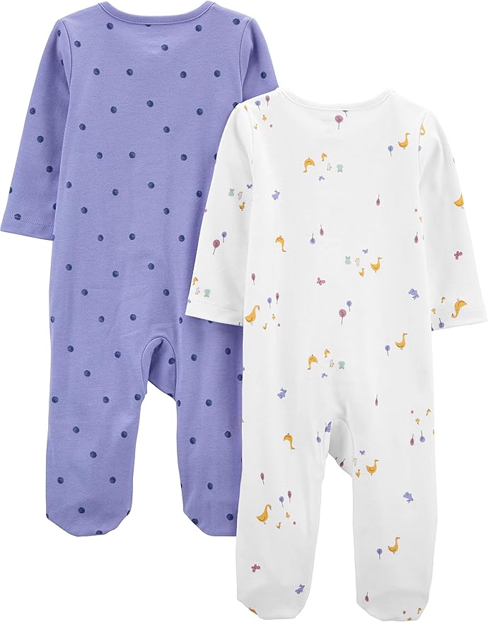 Simple Joys by Carter's Baby Girls' Cotton Footed Sleep and Play - Image 2