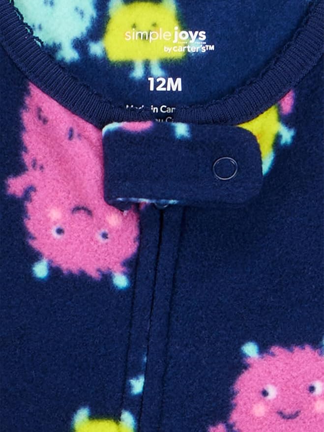 Simple Joys by Carter's Girls Loose-Fit Flame Resistant Fleece Footed Pajamas - Image 3