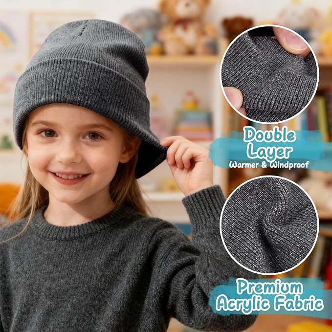 ZOORON Toddler Beanie Baby Kids Beanies Warm Winter Hat Knit Skull Cap - Image 3