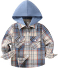 YOUNGER STAR Toddler Kids Boys Girls Flannel Hooded Plaid Shirt Button Baby Red by YOUNGER+STAR