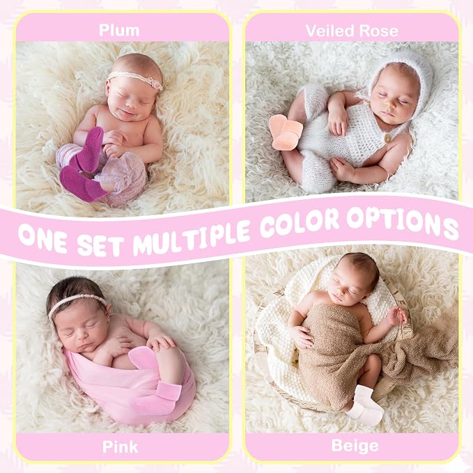 8 Pairs Newborn Socks Thick Cotton Terry Turn Cuff Baby Socks 0-6 Months Cute - Image 2