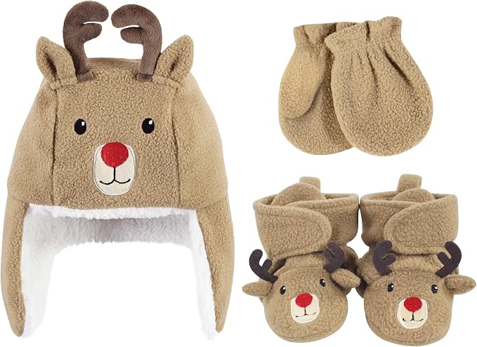 Hudson Baby Baby Hudson Baby Unisex Baby Trapper Hat, Mitten and Bootie Set by HudsonBaby
