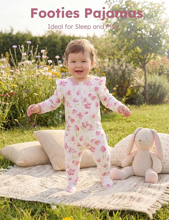 Yoofoss Baby Sleepers Baby Girl Clothes 100% Organic Cotton Pajamas - Image 6