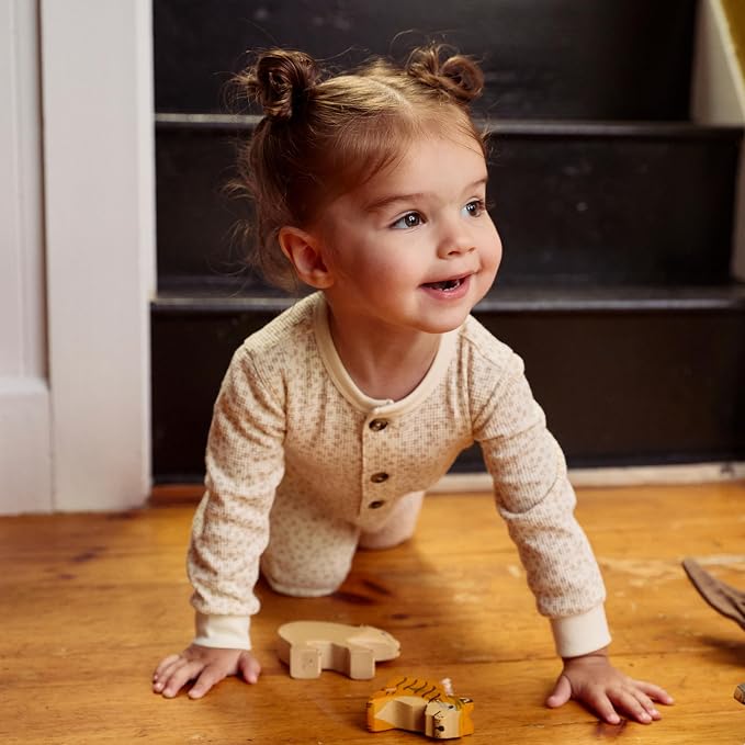 Modern Moments by Gerber Baby Henley Waffle Knit Romper - Image 4