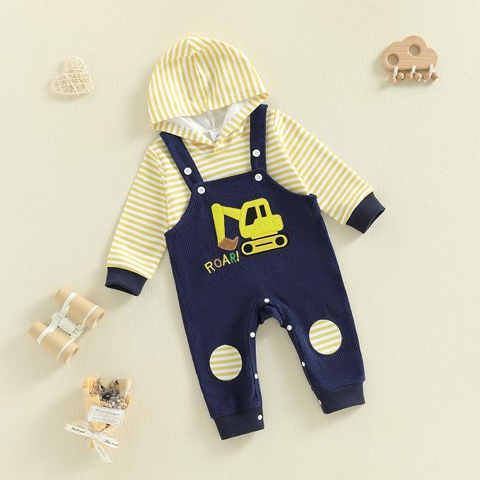 Infant Baby Boy Fall Winter Clothes Outfit Hooded Long Sweatshirt Pant Set - Image 6