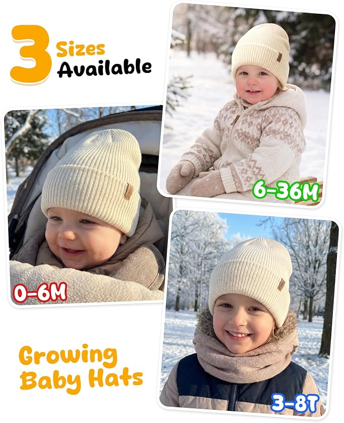Baby Beanie Toddler Infant Winter Hats Knit Warm Caps - Image 6