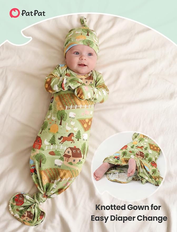PATPAT Baby Sleeper Gown with Hat - Image 4