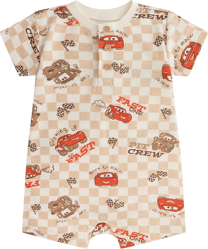 Disney Cars Pooh Mickey Stitch Baby Boys 2 Pack Romper - Image 2