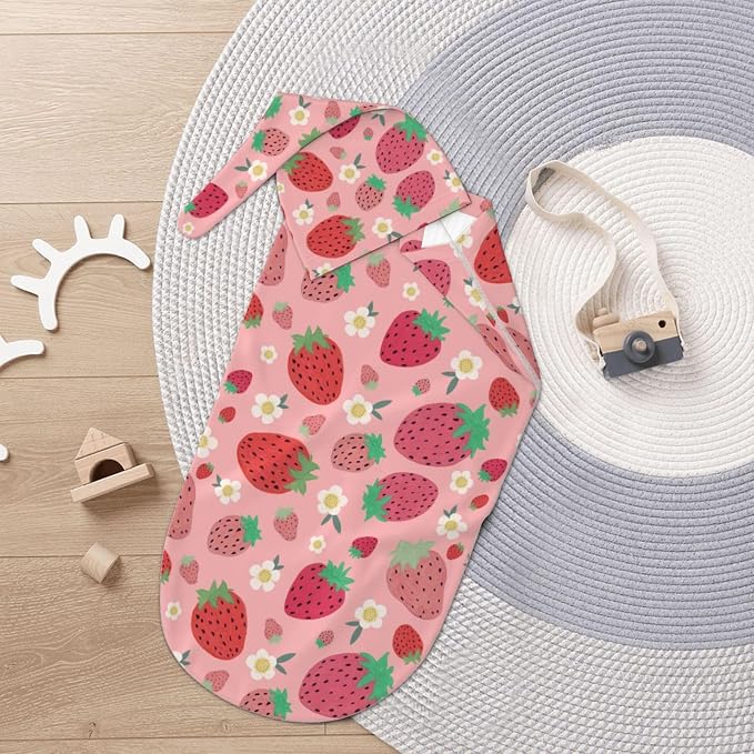 Strawberry Swaddle Blankets Soft Receiving Blanket Baby Swaddle Wrap - Image 6