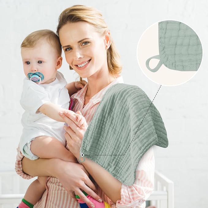 12 Pack Muslin Burp Cloths - Image 6
