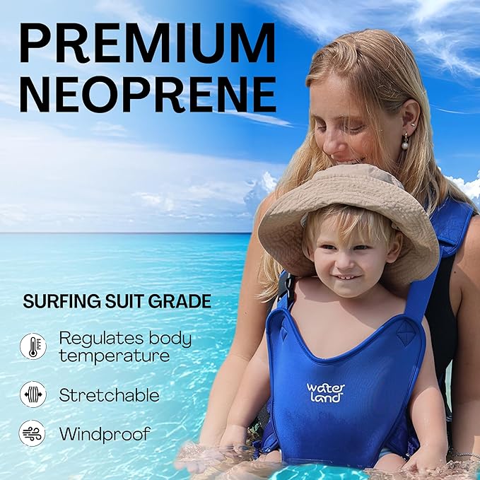 WaterLand Baby Carrier - Innovative Carrier You Can Use Both in Water & Land - Waterproof Infant Chest Holder with Adjustable Straps, Lightweight Toddler Harness for Pool & Beach (KeylimeGreen)