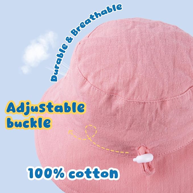 Muslin Baby Sun Hat Sun Protection Baby Toddler Bucket Hats - Image 4