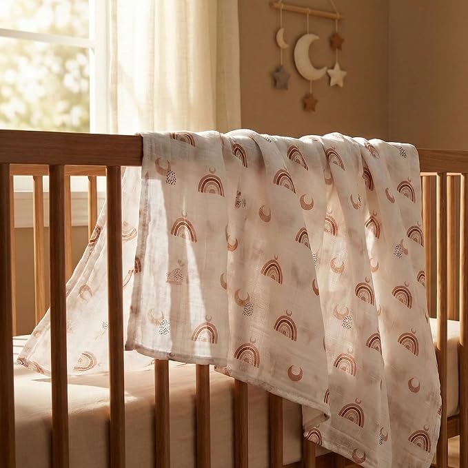 GLLQUEN BABY Receiving Blanket Boy Cotton Muslin Swaddle Blankets Girl Newborn - Image 9