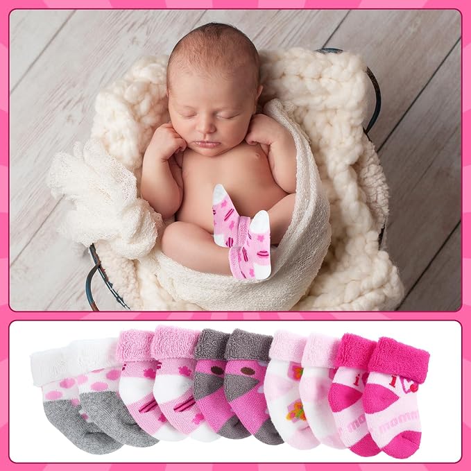 Twistover 10 Pairs Preemie Cotton Turn Cuff Socks - Image 2