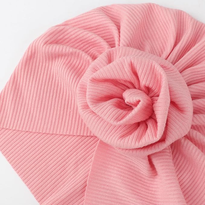 DRESHOW BQUBO 5 Pieces Newborn Baby Turban Hats Bow Baby Infant Beanie - Image 5
