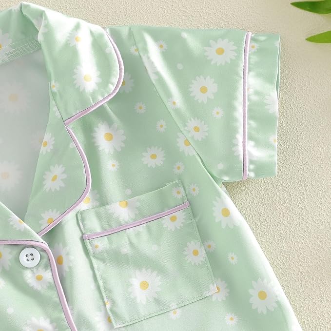 Kuriozud Baby Girl Boy Romper Pajamas Onesie Short Sleeve Button Down Pjs - Image 8