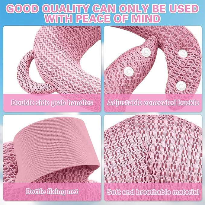 kornsurte Bottle Holder Pillow, Aadjustable Bottle Feeding Pillow for Mom Easier Nursing, Head Support Pad for Bottle Feeding Comfort Care, Arm & Wrist Relief (Pink)