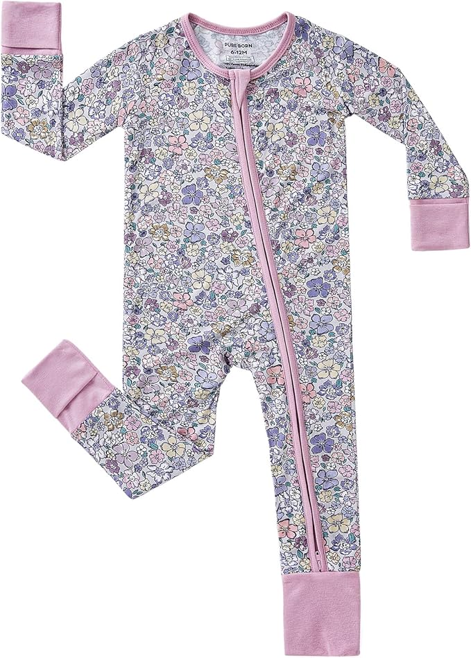 pureborn Baby Sleeper Viscose from Bamboo Zipper Footies 0-24 Months by pureborn