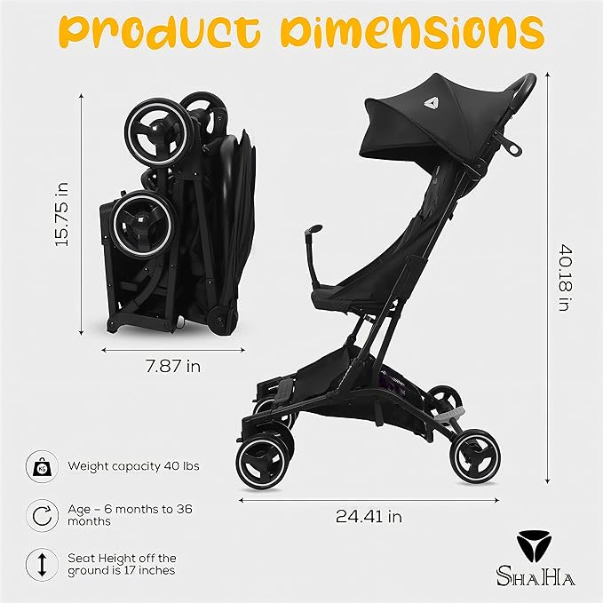 Lightweight Foldable Travel Stroller - Baby Toddler Stroller with Swivel Wheels, Sun Canopy & Reclining Backrest - Red