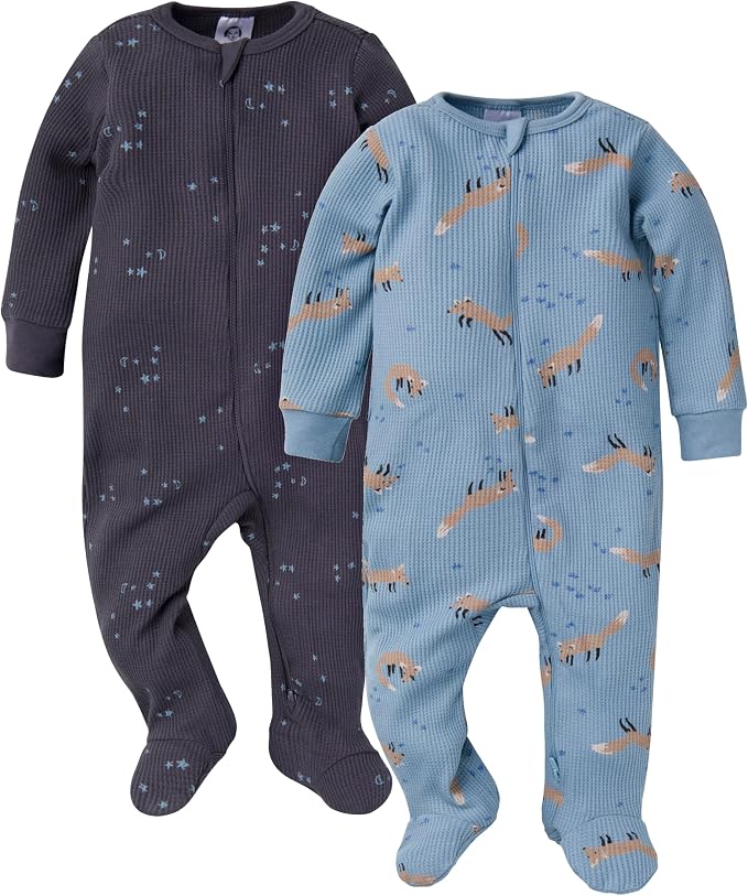 Gerber Baby 2-pack 2-way Zip Thermal Footed Sleep 'N Play by Gerber