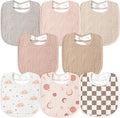 Susurration Muslin Baby Bibs 8 Pack Bandana Drool Bibs, Soft Square Adjustable by Susurration