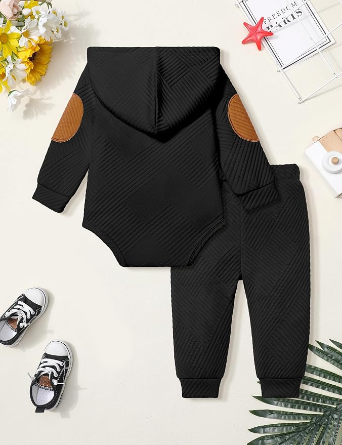 Fommy Baby Boy Clothes Colorblocked Long Sleeve Hoodie + Long Pants 2PCS Fall - Image 7