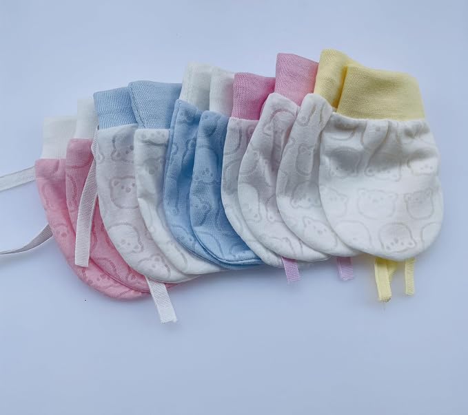 Cute Boys Girls Cotton No Scratch Gloves Drawstring Adjustable Mittens - Image 2