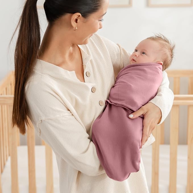 Comfy Cubs Easy Swaddle Blanket 3 Pk L Blanket Swaddle Blush Mauve Mulberry | - Image 2