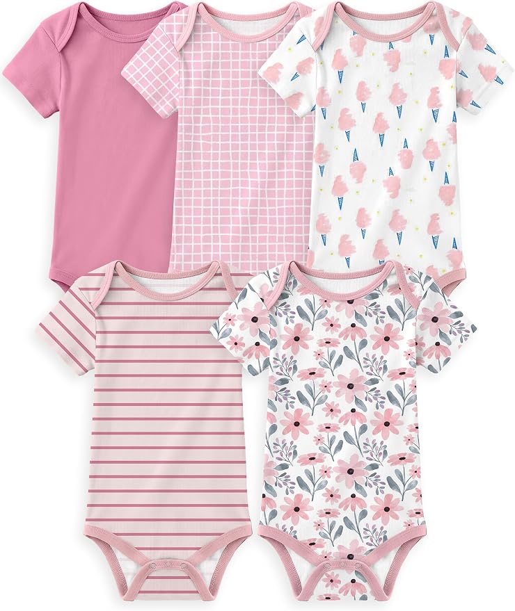 Yoofoss Baby Bodysuits 100% Organic Cotton Baby Short Sleeve Baby Boys Girls by YOOFOSS