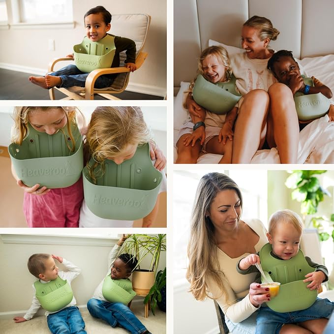 Silicone Vomit Bib, America's ONLY CPSIA Compliant XL bucket, kids | 1L catch - Image 5
