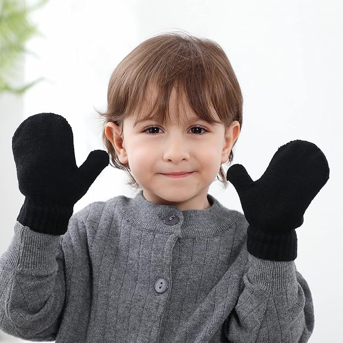 UTTPLL Toddler Magic Stretch Gloves Mittens Multicolor Soft Knit Gloves Warm - Image 5