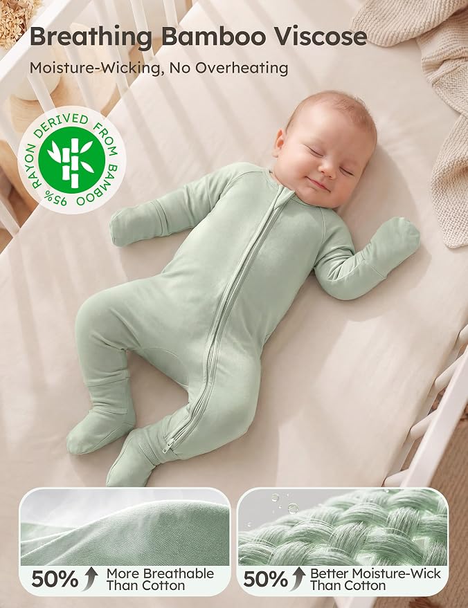 Yoofoss Viscose From Bamboo Baby Pajamas Footless & Footed baby Sleepers - Image 2