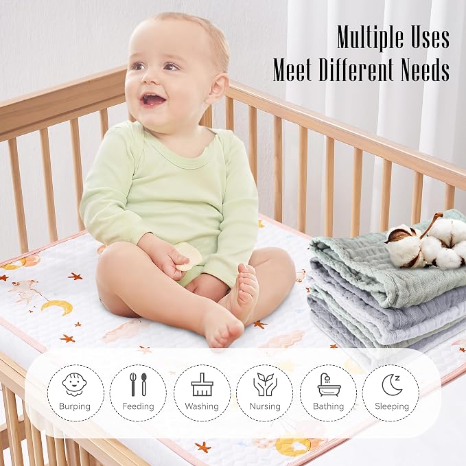 12 Pack Muslin Burp Cloths - Image 4