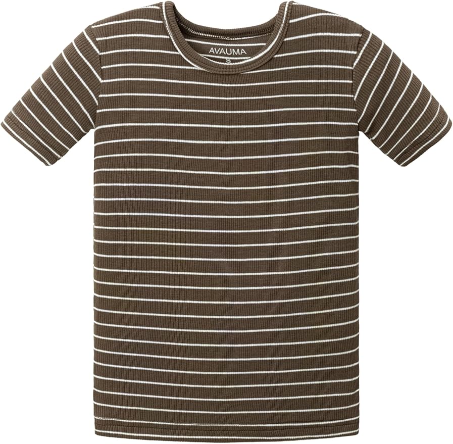 AVAUMA Stripe Pattern Baby Boys Girls Pajama Set Kids Toddler Snug fit Ribbed - Image 4